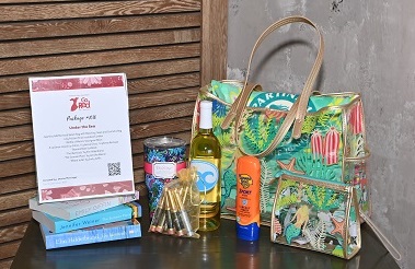 Photo of beach-themed auction package